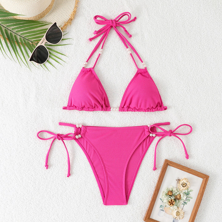 Damen Triangel-Bikini mit raffinierten Perlenakzenten Echo Archiv
