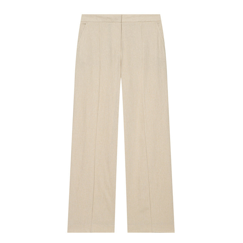 Damen Leichte Leinenhose mit weitem Bein und Bügelfalte Echo Archiv