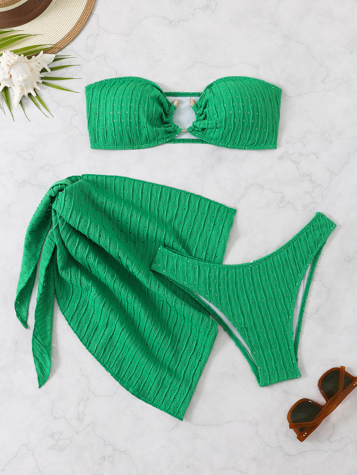 Damen Bandeau Bikini mit eleganter Raffstruktur Echo Archiv