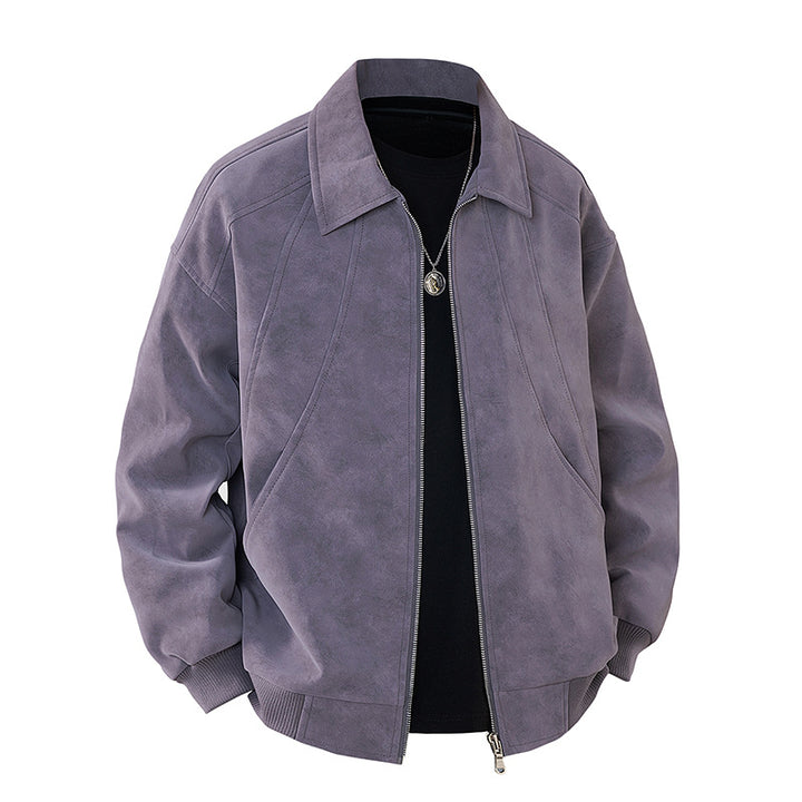 Herren elegante Wildlederjacke mit strukturiertem Schnitt Echoarchiv