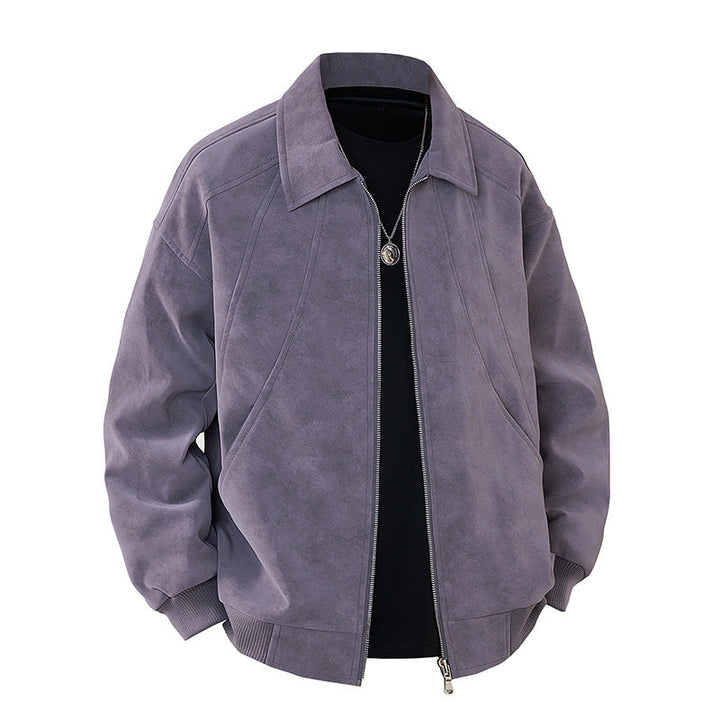 Herren elegante Wildlederjacke mit strukturiertem Schnitt Echoarchiv