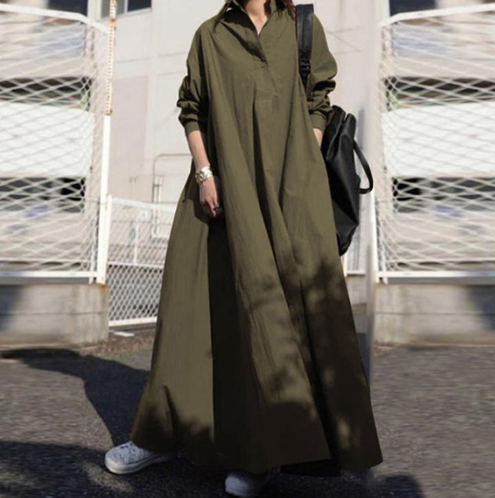 Damen Oversize-Hemdblusenkleid in A-Linie mit Hemdkragen Echo Archiv