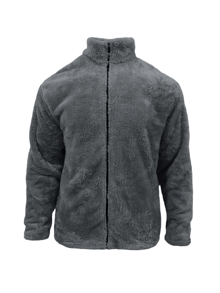 Herren kuschelige Fleecejacke mit hohem Kragen und praktischen Taschen Echoarchiv