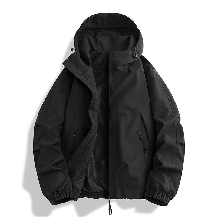 Herren wasserdichte Kapuzen-Utility-Parka mit verschweißten Nähten, verstellbarer Kapuze und verdeckten Reißverschlusstaschen – Montevé