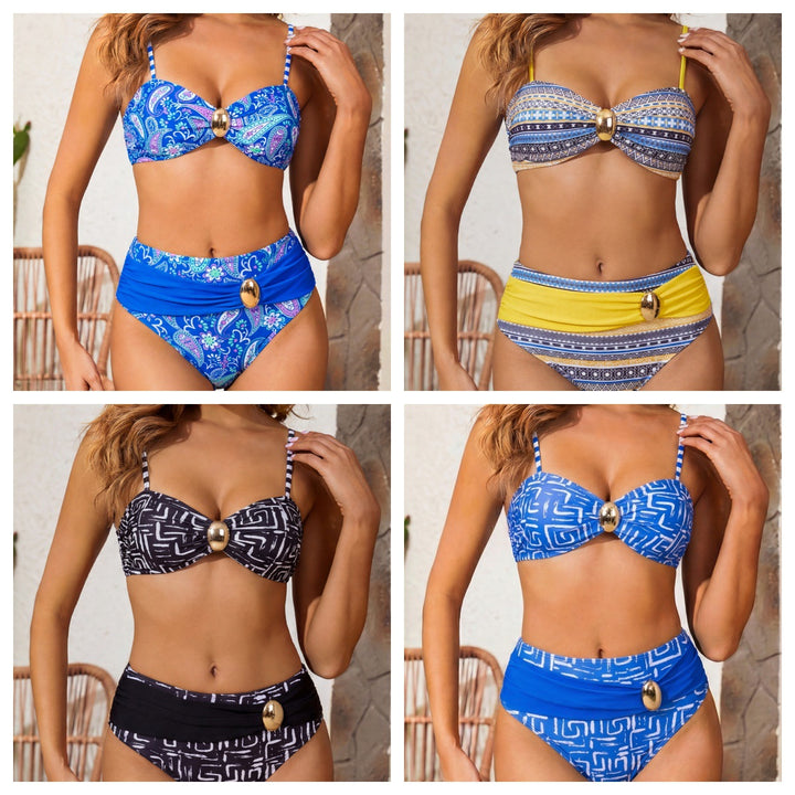 Damen Hochgeschnittener Bikini mit dekorativem Knoten Echo Archiv