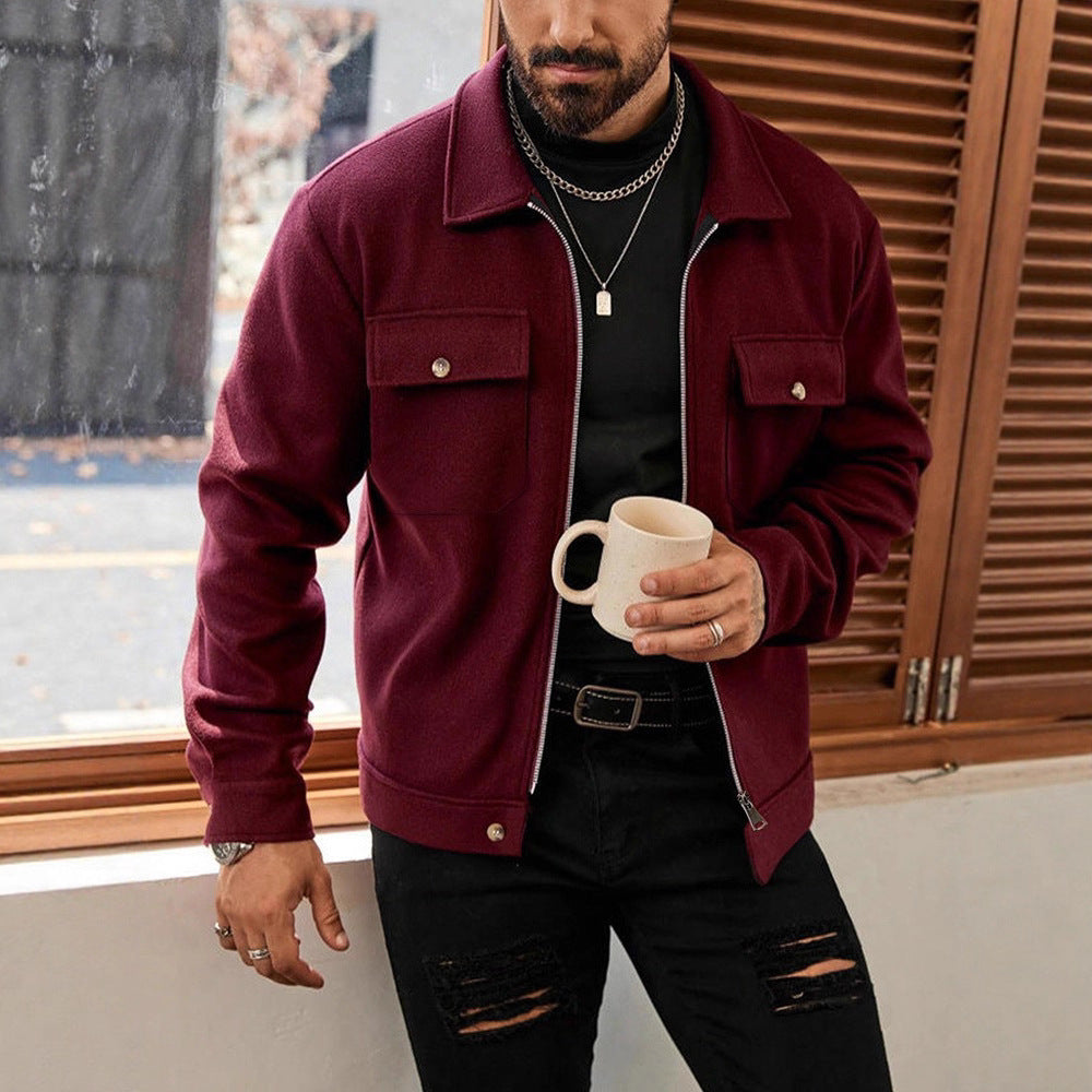 Herren nan CPO-inspiriertes Overshirt-Jacke mit aufgesetzten Brusttaschen und Reißverschluss Echo Archiv