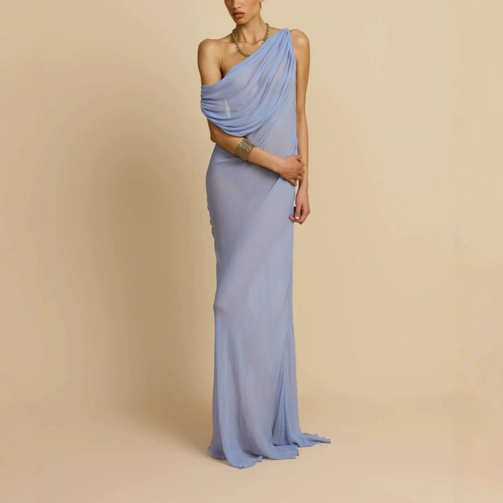 Damen Fließendes Maxikleid mit drapiertem Ausschnitt Echo Archiv