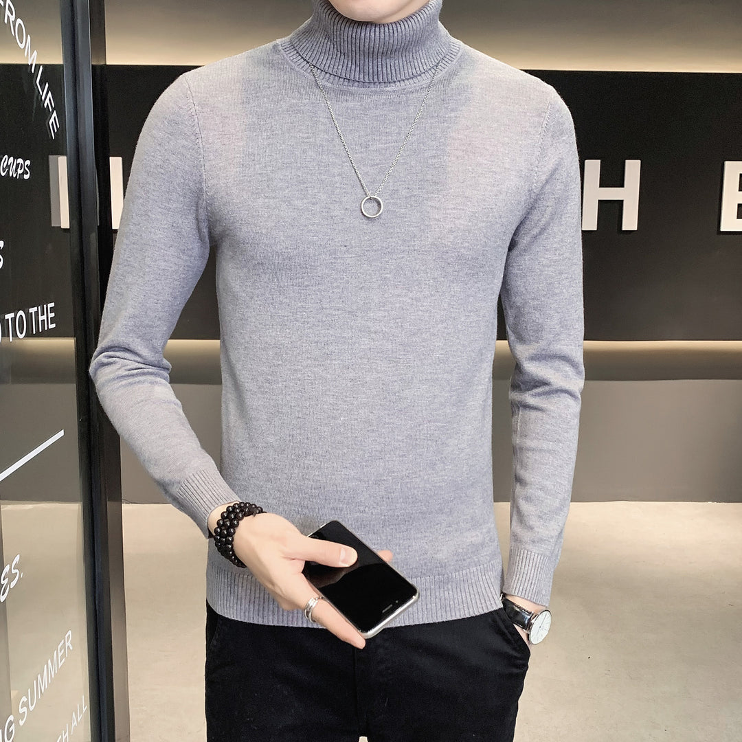 Herren Pullover mit hohem Kragen aus weicher Strickware Echoarchiv