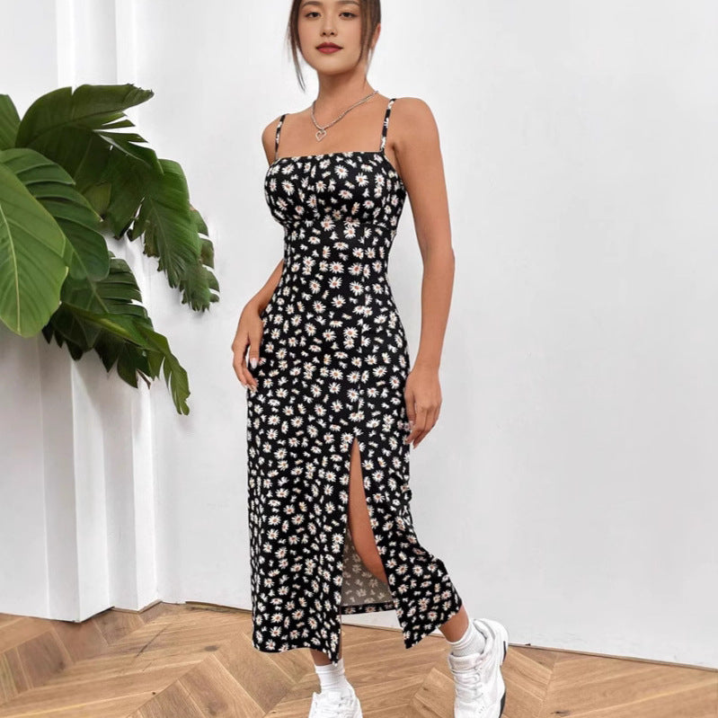 Damen figurbetontes Midikleid mit Raffung und Schlitz Echo Archiv
