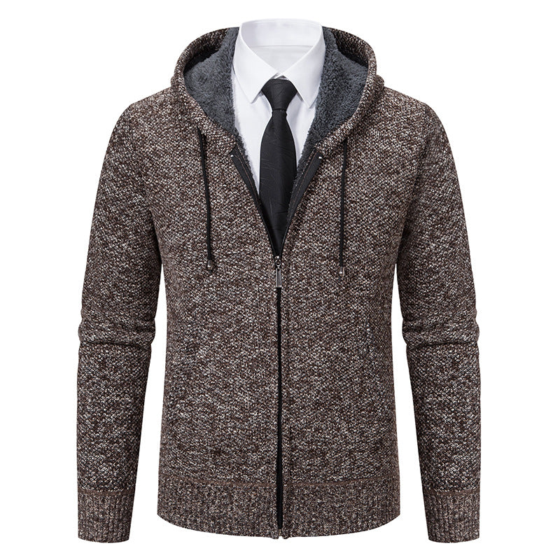 Herren modische Strickjacke mit Kapuze und elegantem Reißverschluss Echoarchiv