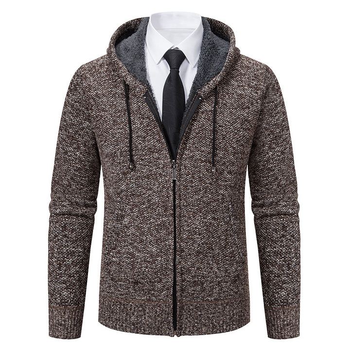 Herren modische Strickjacke mit Kapuze und elegantem Reißverschluss Echoarchiv
