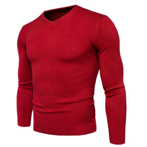 Herren feiner V-Ausschnitt Pullover aus hochwertiger Baumwolle Echoarchiv
