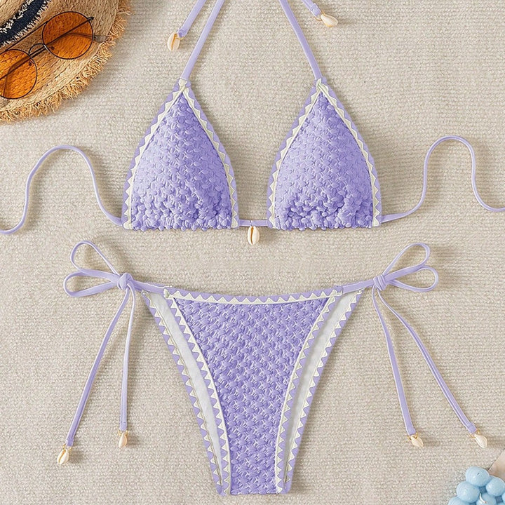Damen Triangel-Bikini mit zarten Muschelverzierungen Echo Archiv