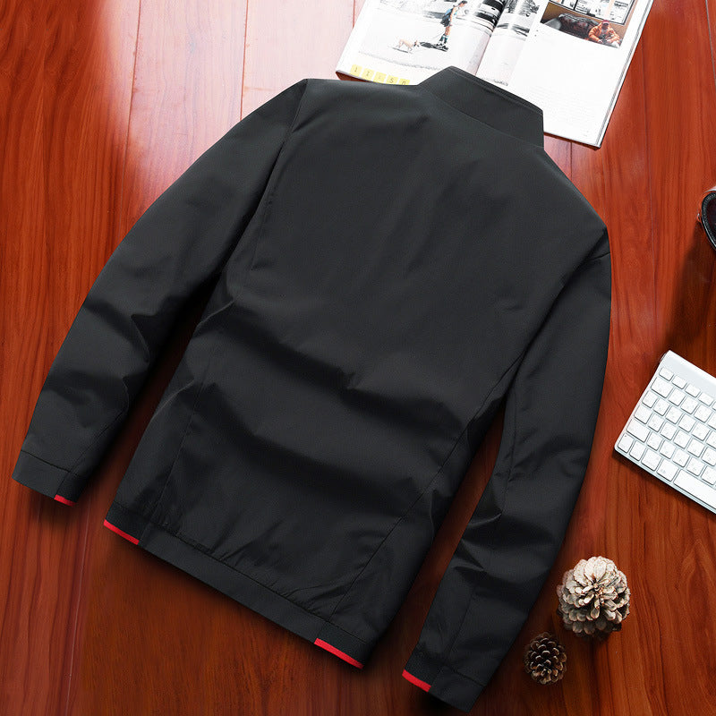Herren Sportiver Microfaser-Blouson mit Stehkragen, Reißverschlusstaschen und Kontrastpaspel Echo Archiv