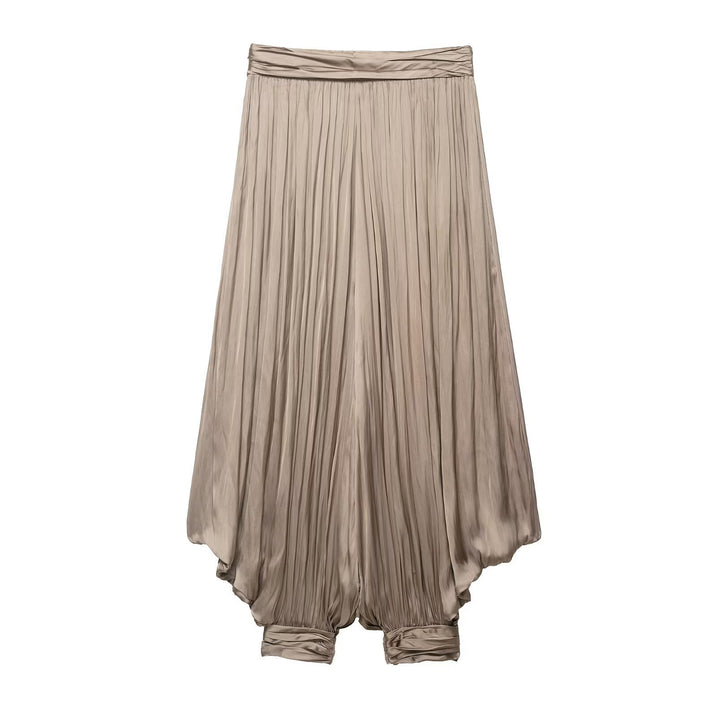 Damen Hochwertige Plisseehose mit elastischem Bund und schmalem Bein Echo Archiv