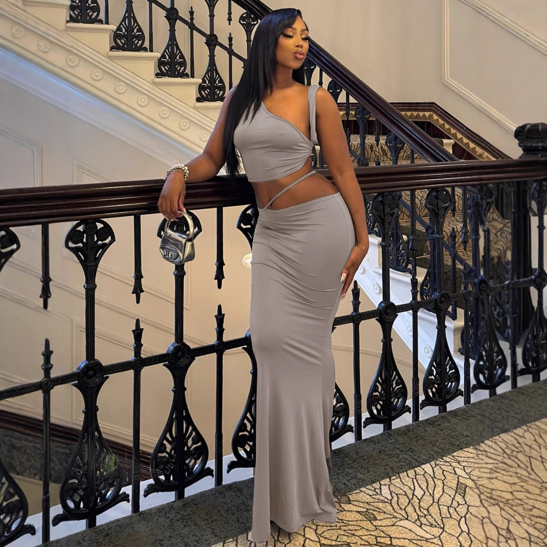 Damen Elegantes Wickelkleid mit asymmetrischem Schnitt und figurbetontem Design Echo Archiv