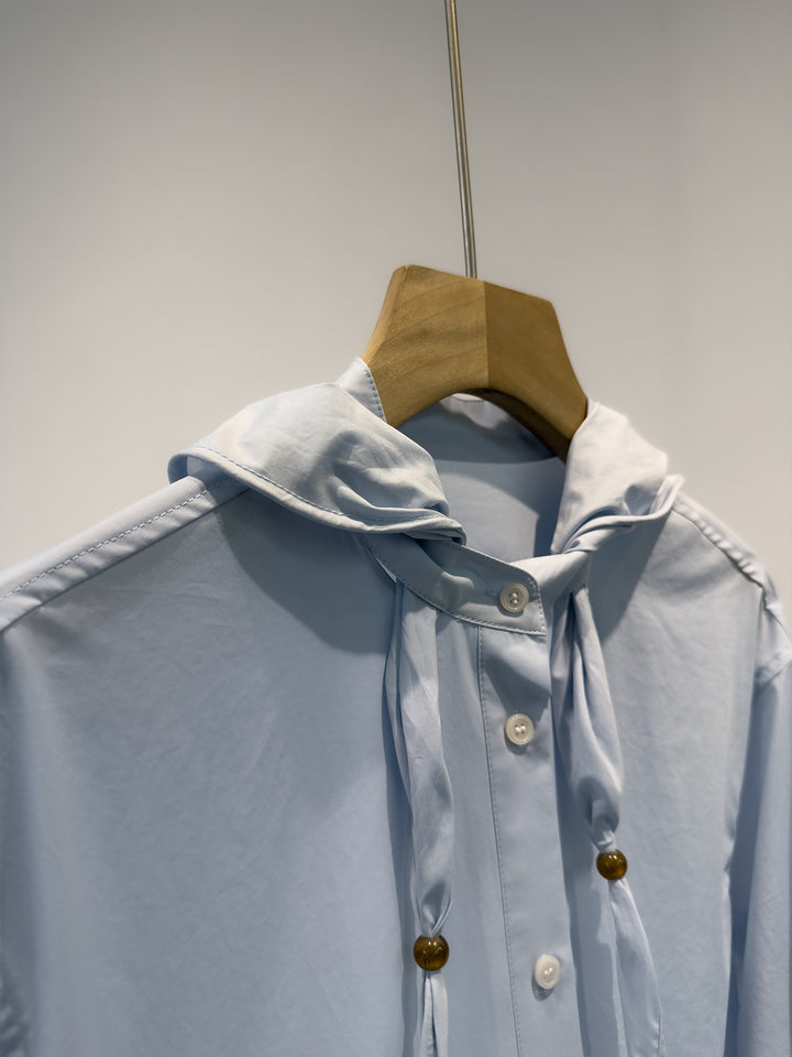Damen Stylisches Kapuzenhemd mit Knöpfen Echoarchiv
