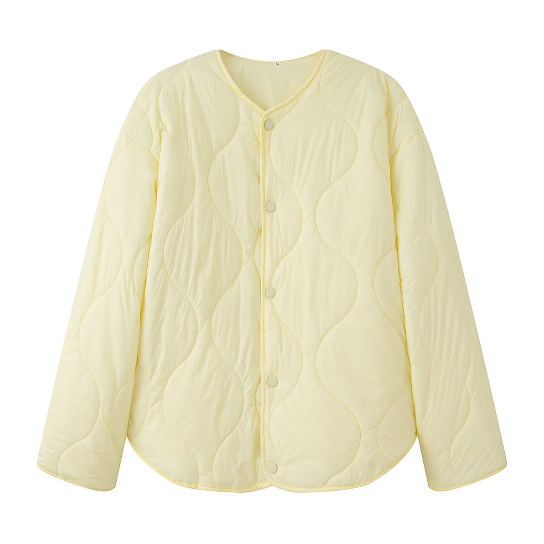 Damen Steppjacke mit Oversize‑Schnitt, Rundhals und geschwungenem Saum Echo Archiv