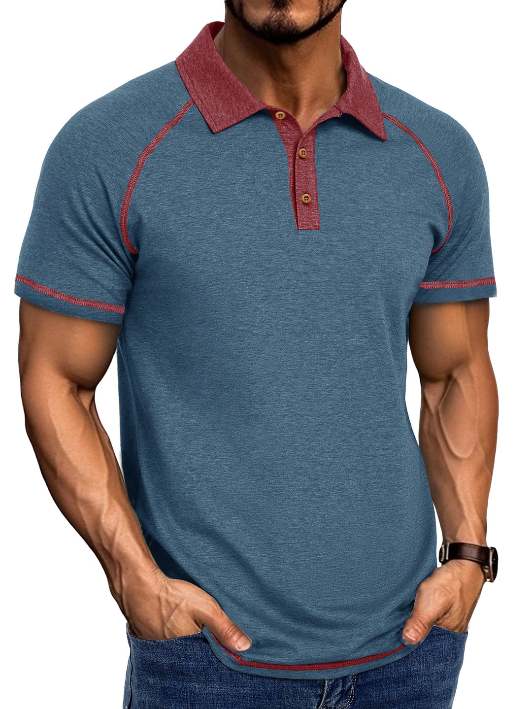 Herren Polo-Shirt mit modernem Raglan-Schnitt Echoarchiv