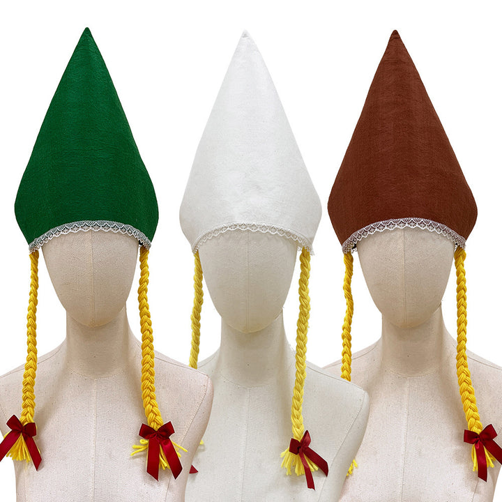 Damen nan traditionelle Trachtenhaube mit steifer Kegelform und feinem Spitzenrand Echo Archiv