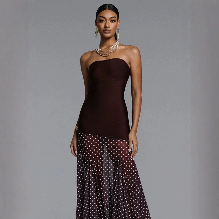 Damen Elegantes Stretch-Top mit transparentem Rüschenrock Echo Archiv