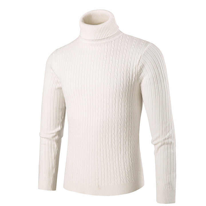 Herren modischer Rollkragenpullover aus strukturiertem Strick Echoarchiv