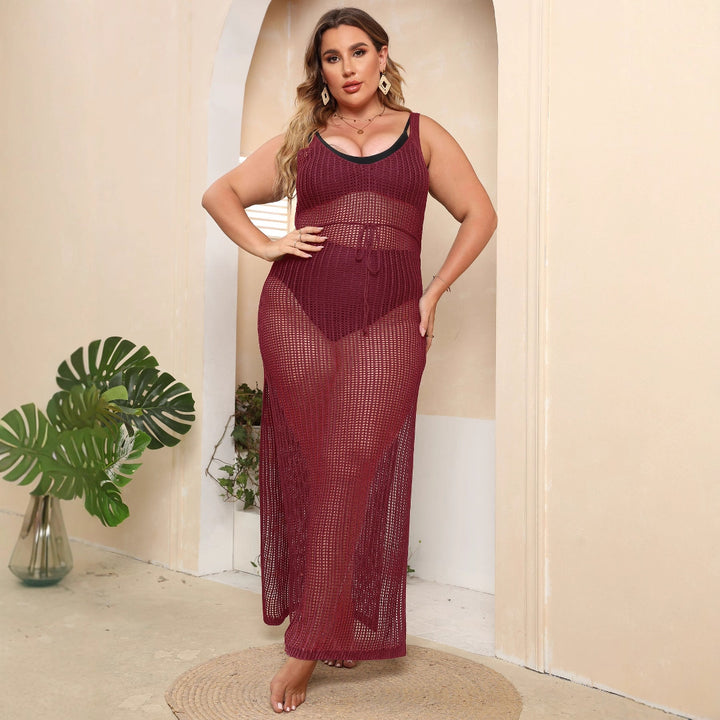 Damen transparentes Strandkleid mit seitlichen Schlitzen Echo Archiv