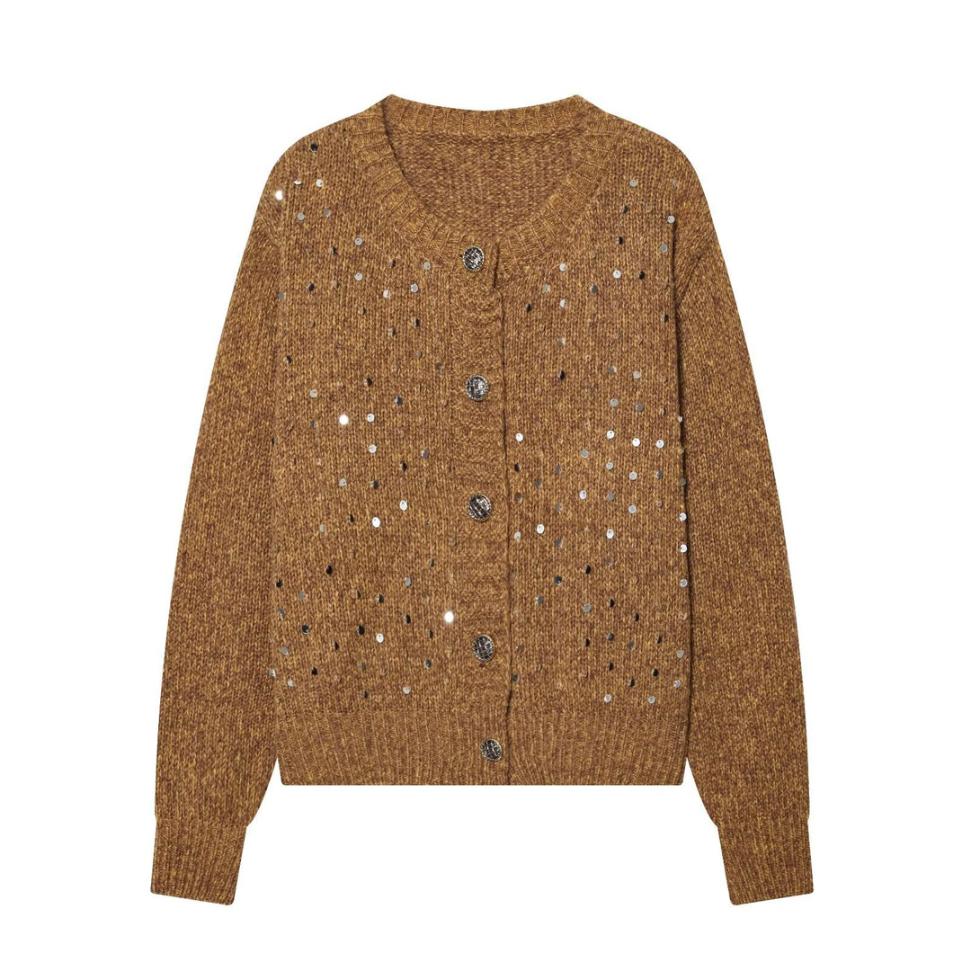 Damen Strickcardigan mit Pailletten und Zierknöpfen Echo Archiv
