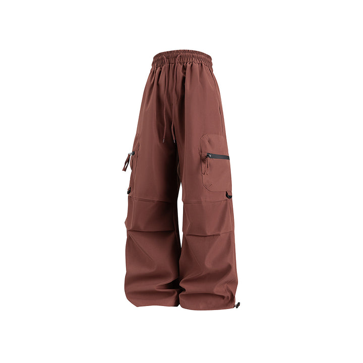Damen Weite Cargo‑Schlaghose mit hohem Elastbund, Multitaschen und verstellbarem Saum Echo Archiv