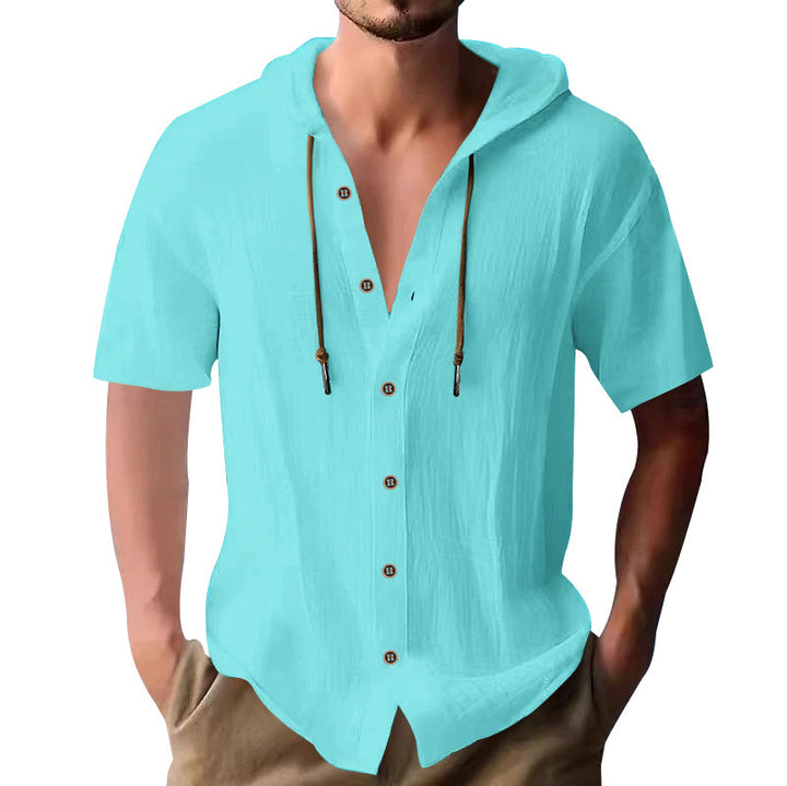 Herren lässiges Kapuzenshirt mit Knopfleiste und atmungsaktiver Stoffqualität Echoarchiv