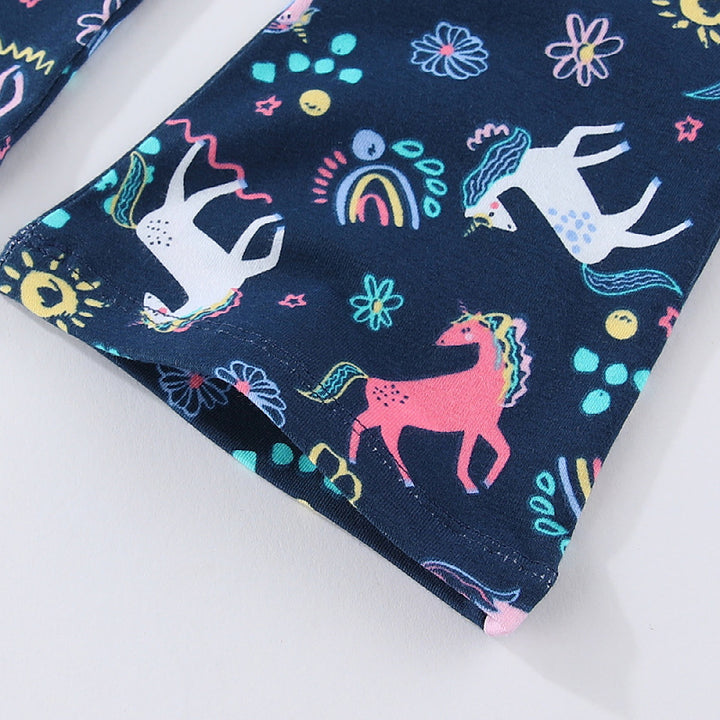 Mädchen Leggings mit verspieltem Einhorn- und Blütenmuster Echo Archiv