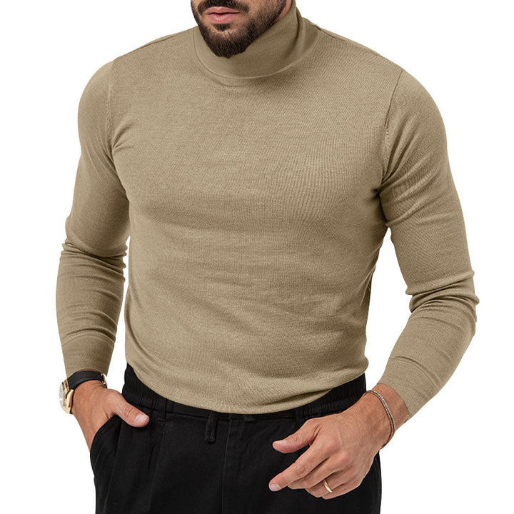 Herren Rollkragenpullover aus feiner, atmungsaktiver Wolle mit elegantem Schnitt Echoarchiv