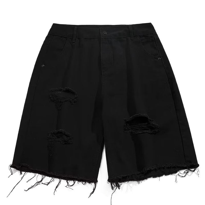 Herren Dänische Denim-Shorts mit auffälligen Rissen und lässigem Schnitt Echoarchiv