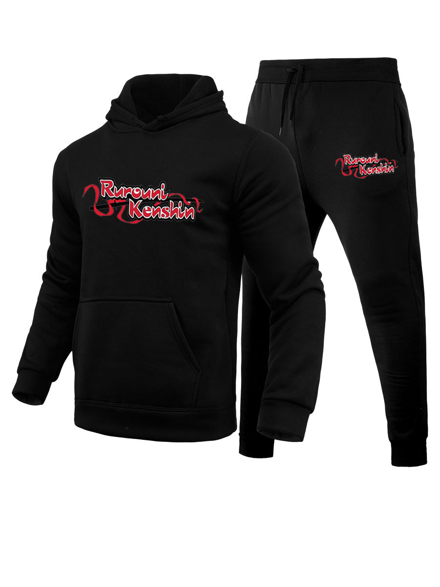 Herren Hoodie und Jogginghose Set mit kreativem Druckmotiv Echoarchiv