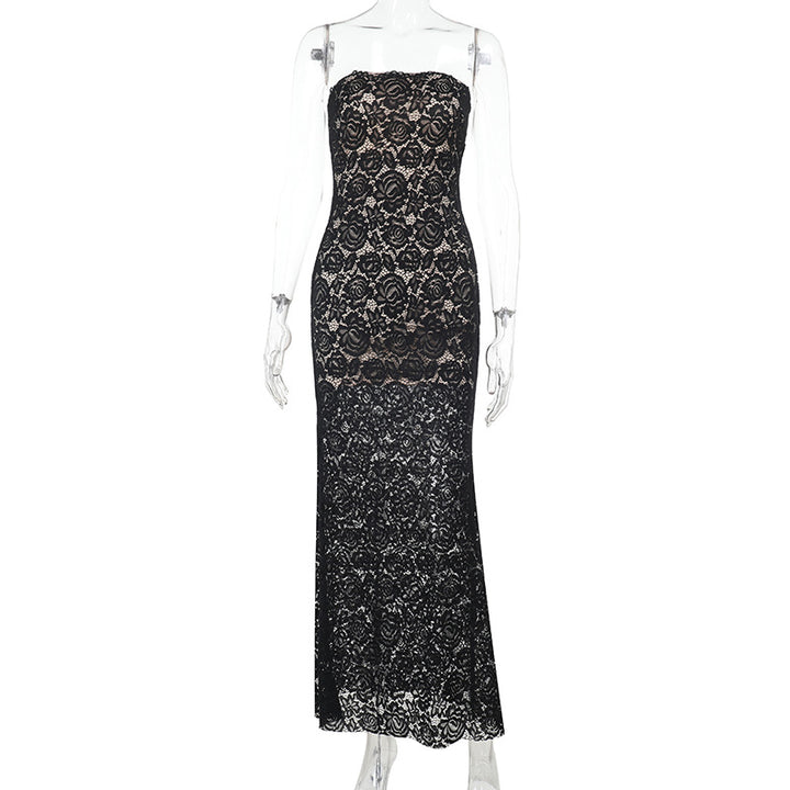 Damen elegantes Spitzen-Maxikleid im figurbetonten Schnitt Echo Archiv
