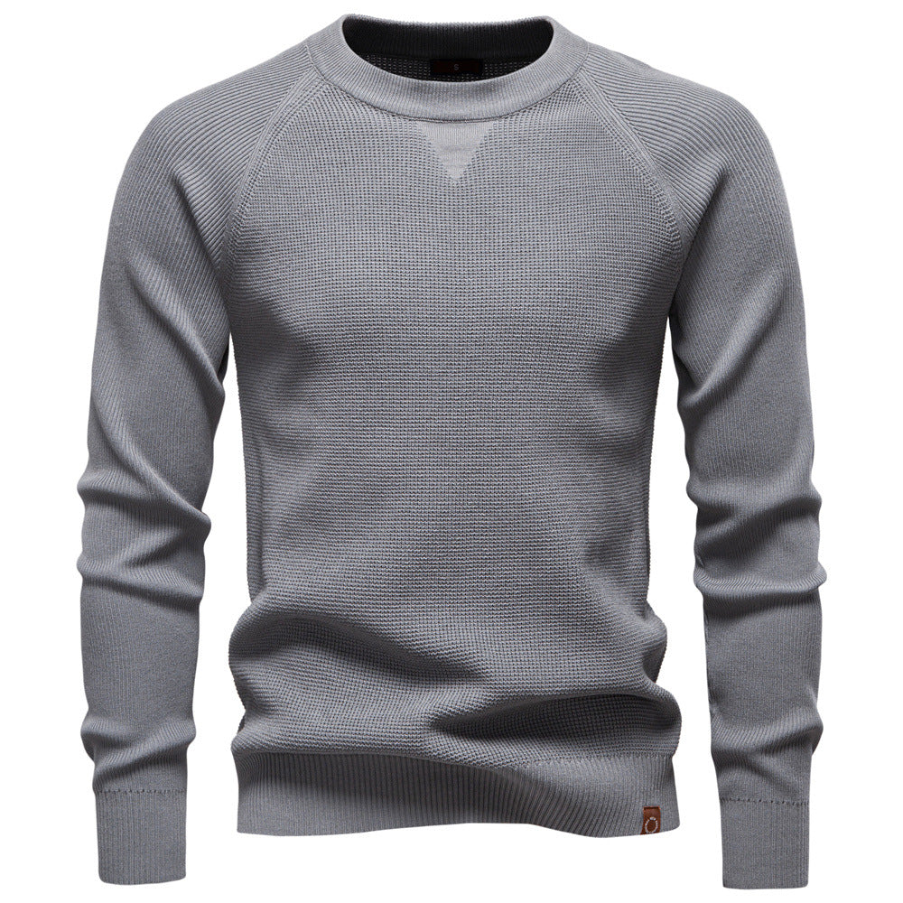 Herren Strickpullover mit innovativem Strukturmuster und Rundhalsausschnitt Echoarchiv