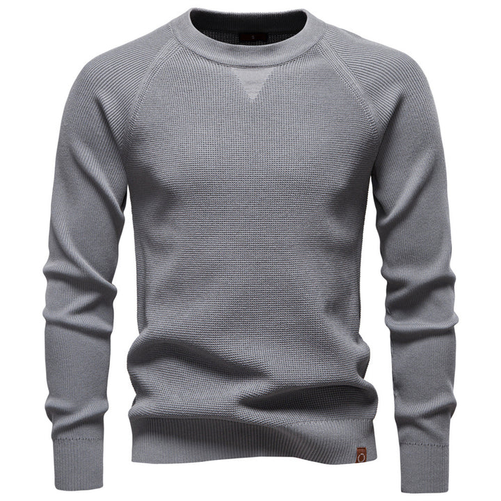 Herren Strickpullover mit innovativem Strukturmuster und Rundhalsausschnitt Echoarchiv