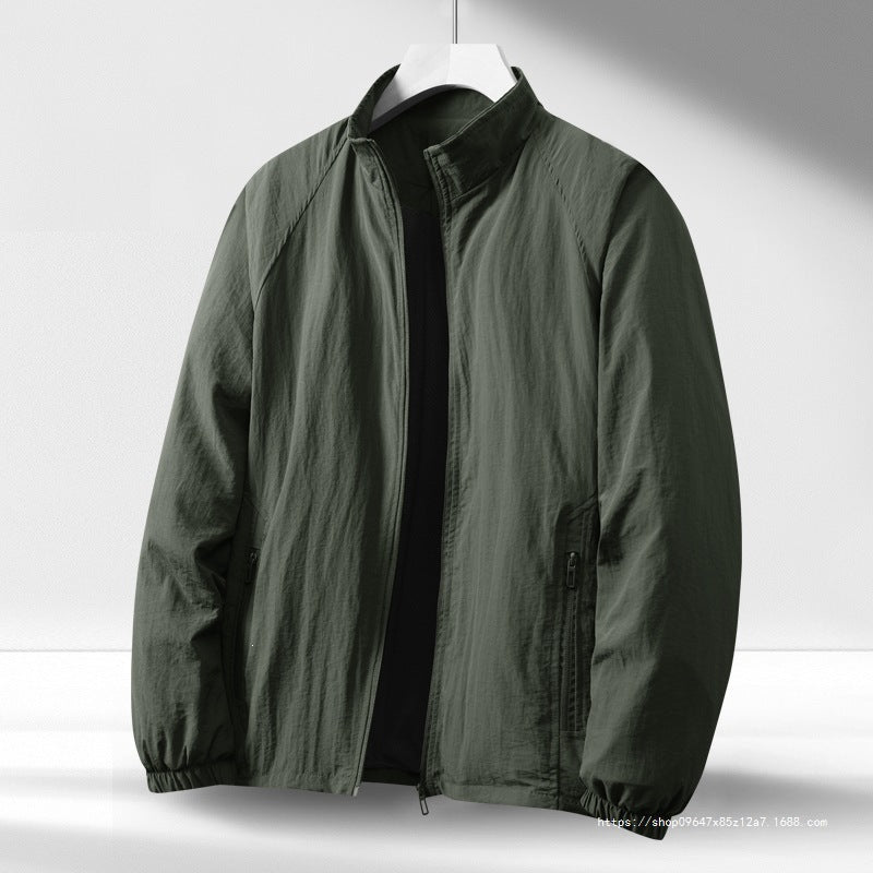 Herren Leichte winddichte Reißverschluss-Blousonjacke mit Stehkragen und elastischen Bündchen Echo Archiv