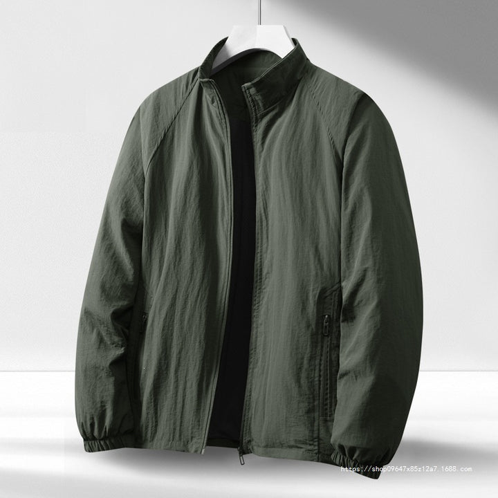 Herren Leichte winddichte Reißverschluss-Blousonjacke mit Stehkragen und elastischen Bündchen Echo Archiv