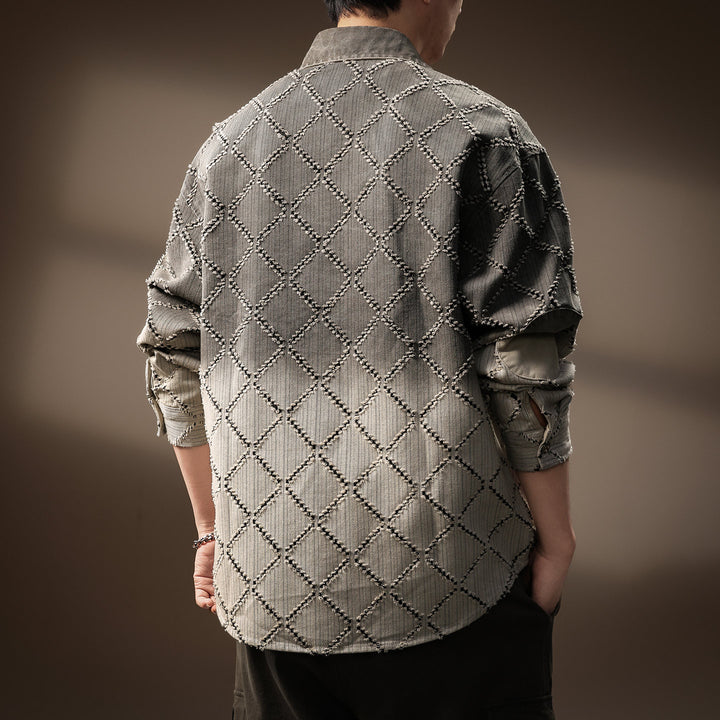 Herren Modische Hemdjacke mit gestepptem Design Echo Archiv