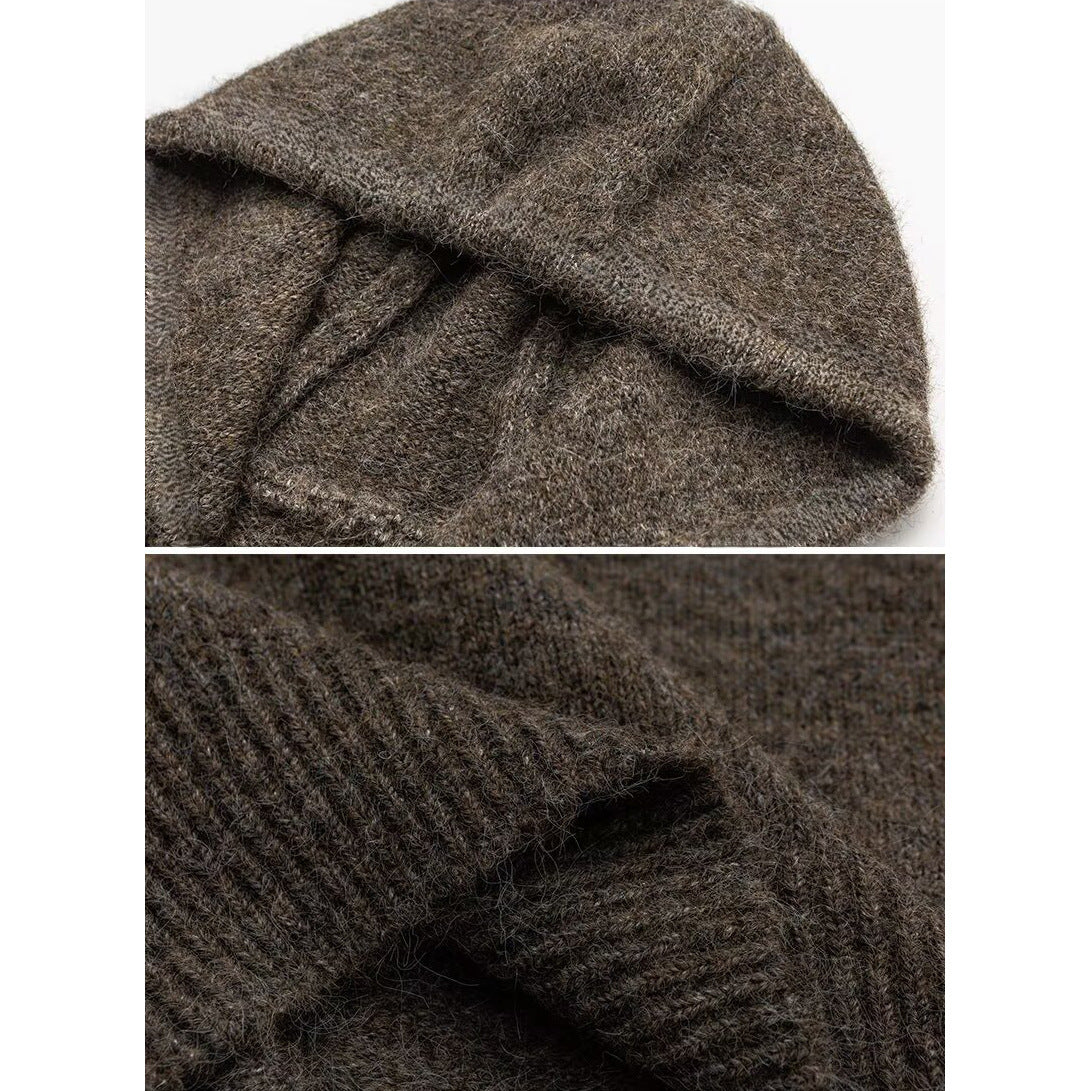 Herren Gemütliche Strickjacke mit Kapuze und Knopfverschluss Echo Archiv