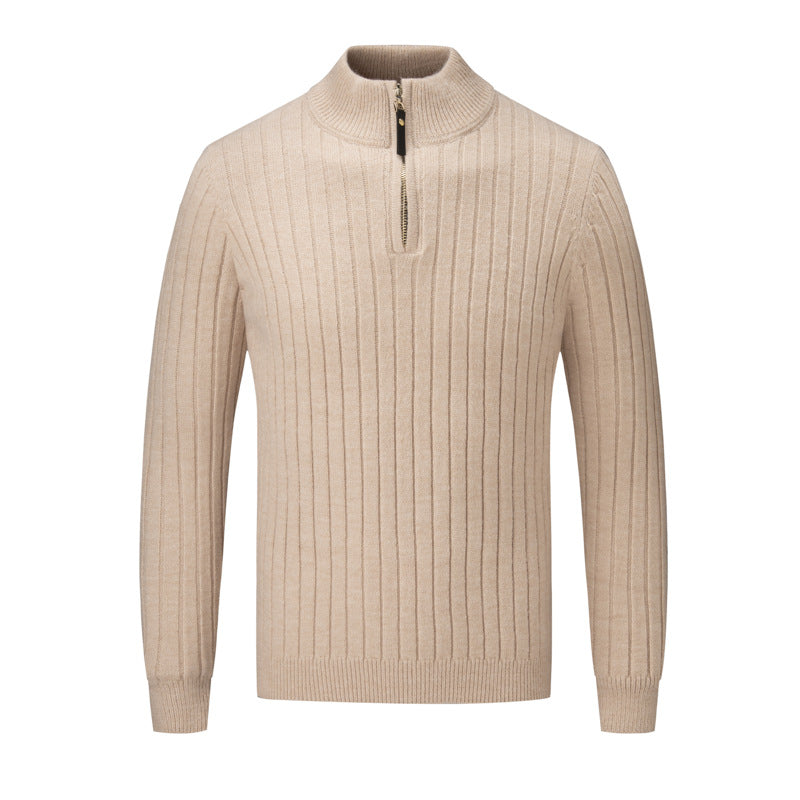 Herren Pullover mit modernem Stehkragen und ergänzendem Reißverschluss Echoarchiv