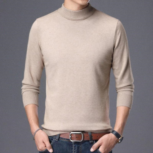 Herren Hochwertiger Rollkragenpullover aus feinem Strick Echoarchiv