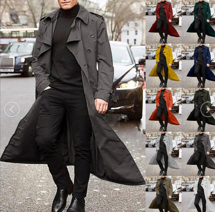 Herren Eleganter Trenchcoat mit stilvollen Knopfdetails und durchgehendem Futter Echoarchiv