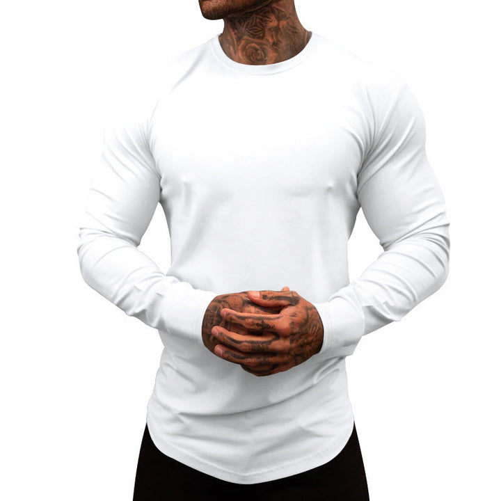 Herren Langarmshirt aus weichem, elastischem Baumwollmix mit Rundhalsausschnitt Echoarchiv