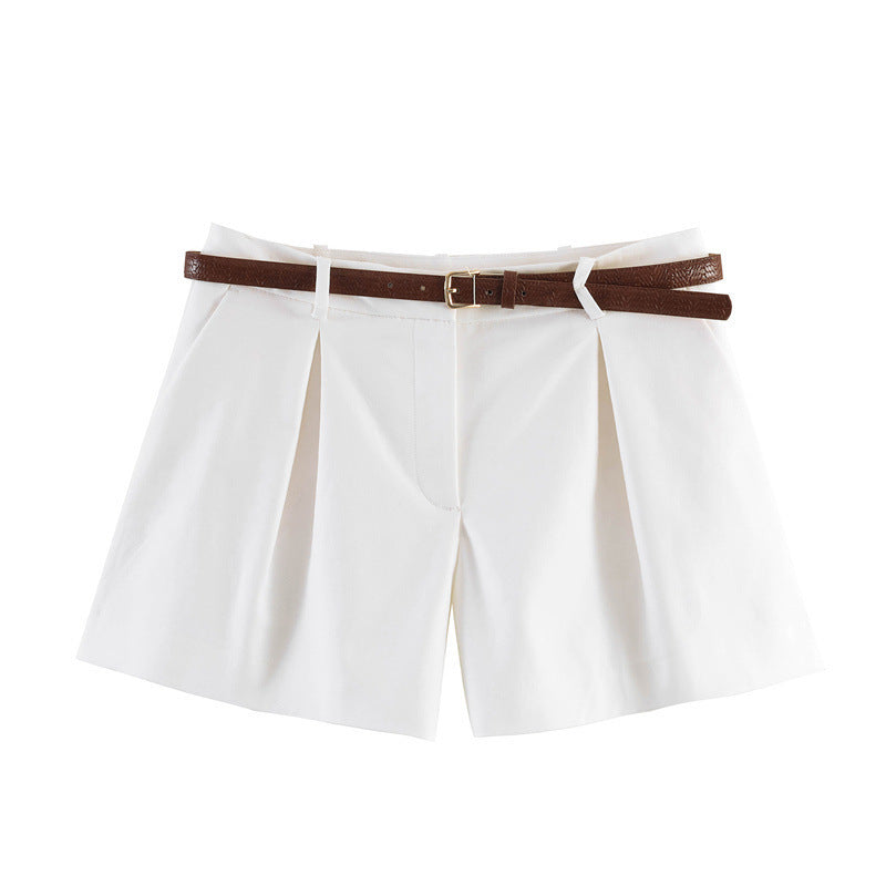 Damen elegante Polka-Dot-Shorts mit Gürtel Echo Archiv