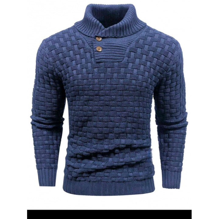 Herren Strickpullover mit Strukturiertem Muster und Modernem Stehkragen Echoarchiv