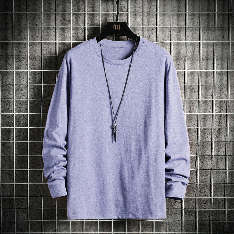 Herren nan lässiges Baumwoll-Basic-Langarmshirt mit Rundhals, Relaxed Fit und verstärkter Saumverarbeitung Echo Archiv