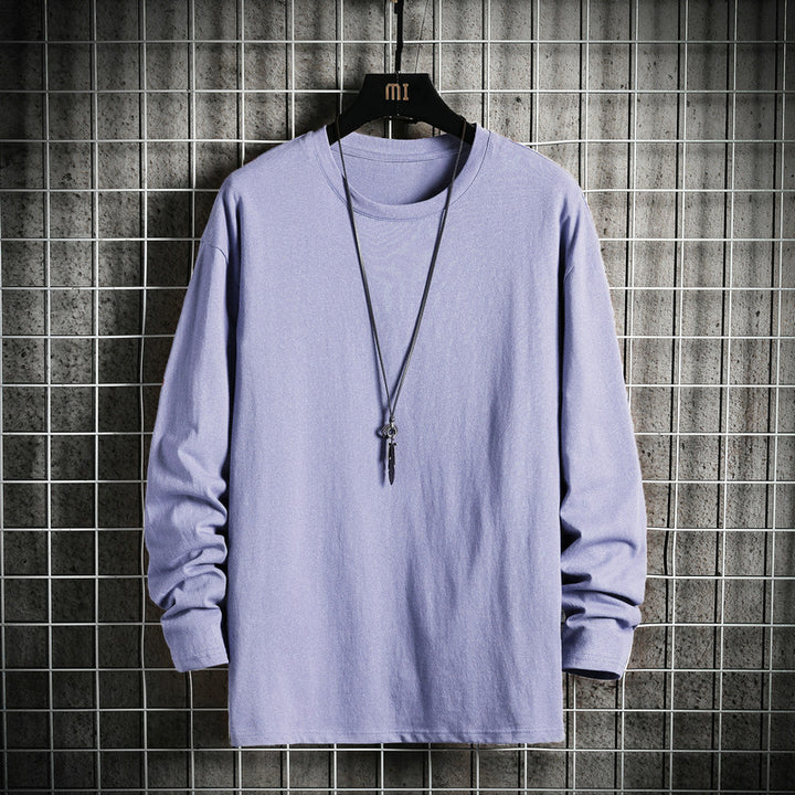 Herren nan lässiges Baumwoll-Basic-Langarmshirt mit Rundhals, Relaxed Fit und verstärkter Saumverarbeitung Echo Archiv