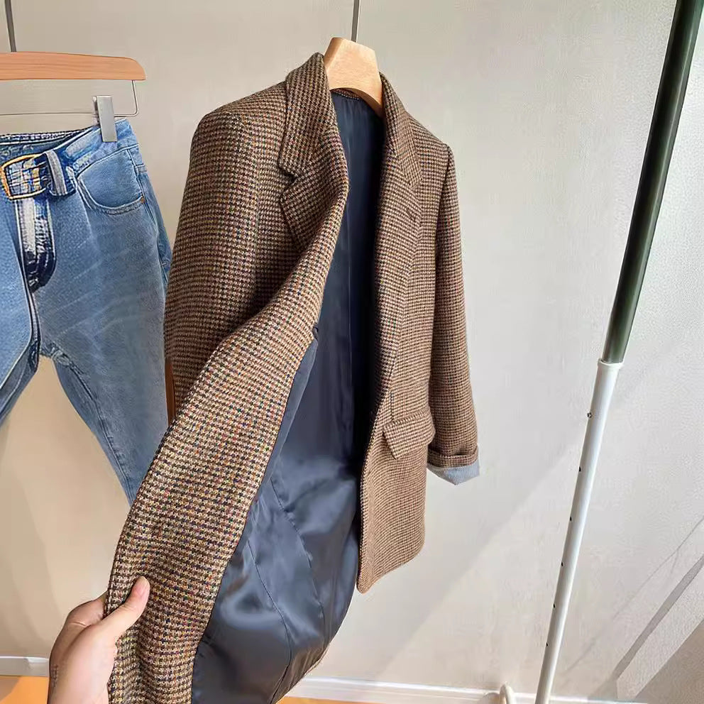 Damen Klassischer Tweed Blazer Echoarchiv